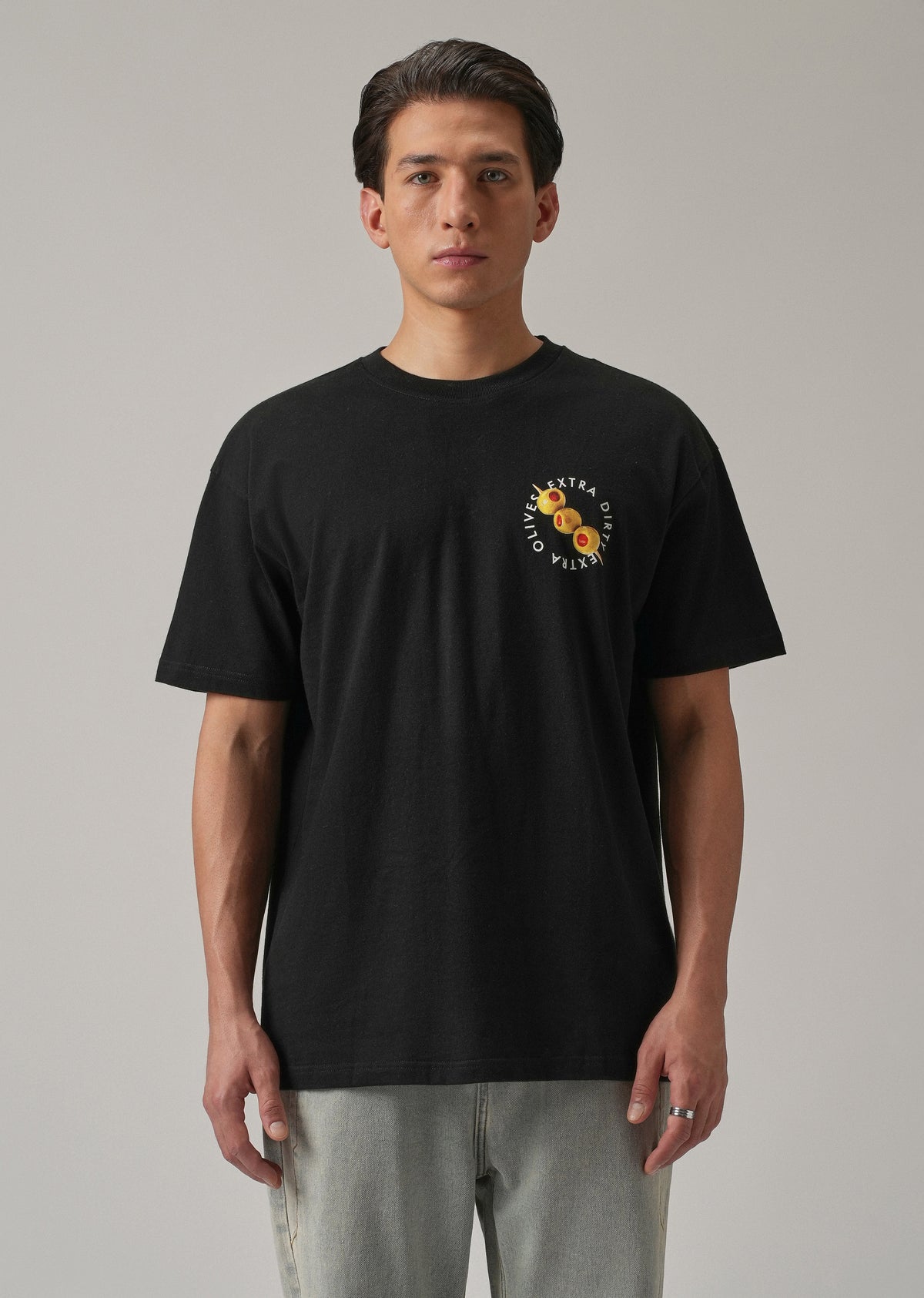 Noir Black Back Print Oversized T-shirt