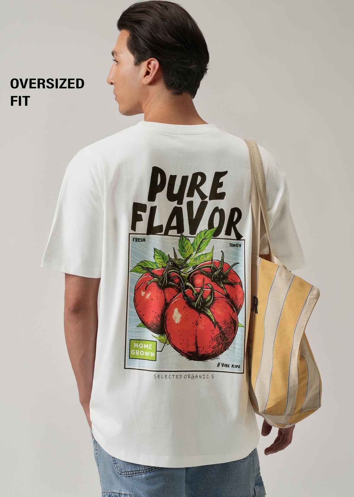 White Back Print Oversized T-shirt